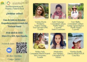 ¡¡Webinar online!! Caso de éxito en Ecuador: Empoderamiento a través del Turismo Rural