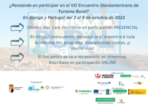 Inscríbase al VII Encuentro Iberoamericano de Turismo Rural y no deje pasar esta gran oportunidad