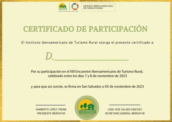 Certificado de participación VIII Encuentro
