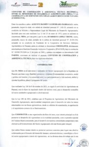 CONVENIO DE COOPERACIÓN Y ASISTENCIA TÉCNICA RECÍPROCA, ENTRE EL MINISTERIO DE DESARROLLO AGRIPECUARIO (MIDA) Y LA COOPERATIVA DE SERVICIOS MÚLTIPLES AGROTURÍSTICOS DE PANAMÁ (COOSMATUR)